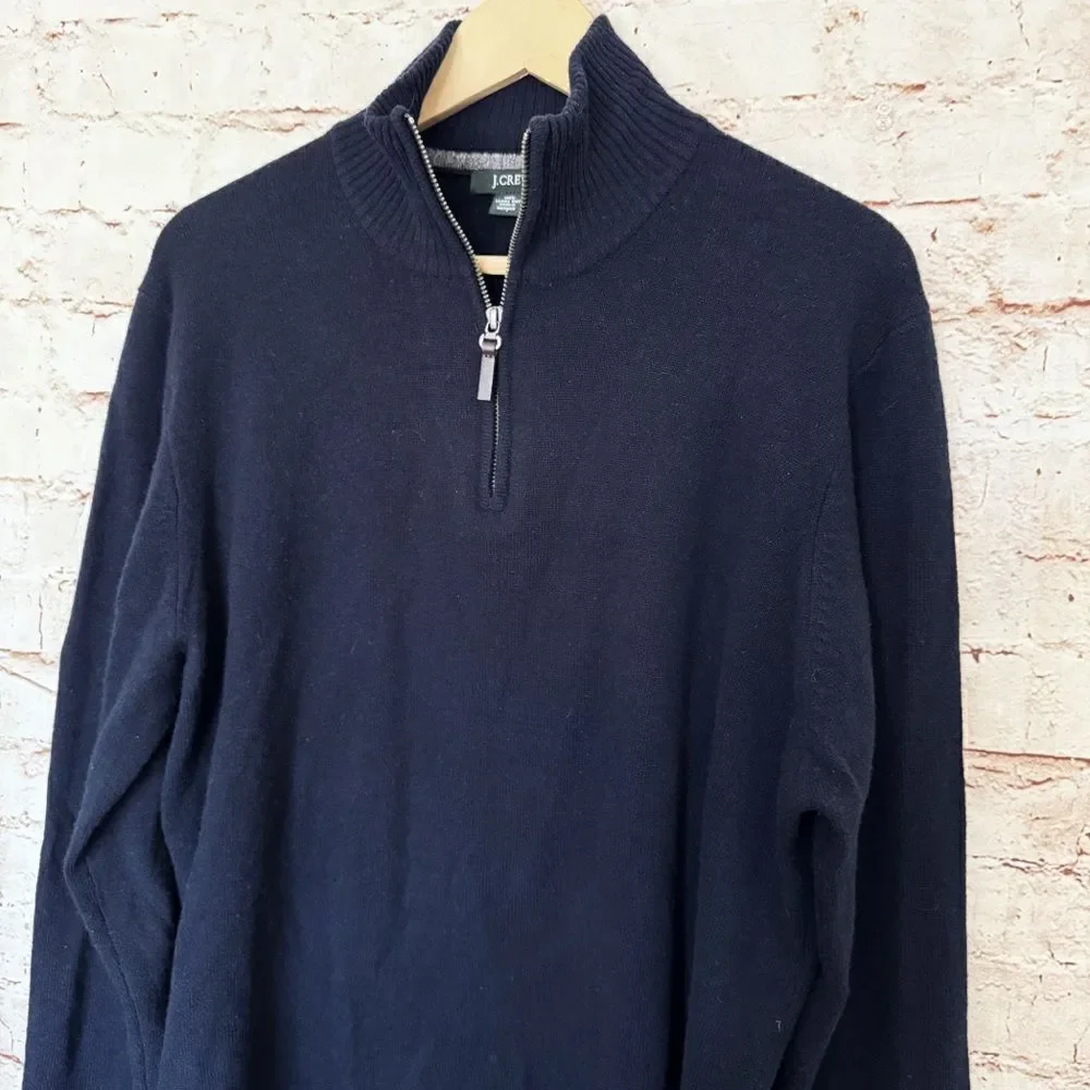 J. Crew mens lambs wool 1/4 zip vintage sweater